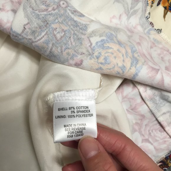 Modcloth Skirt Floral Pink Thick Cotton Fully Lined Size Large - Picture 5 of 5